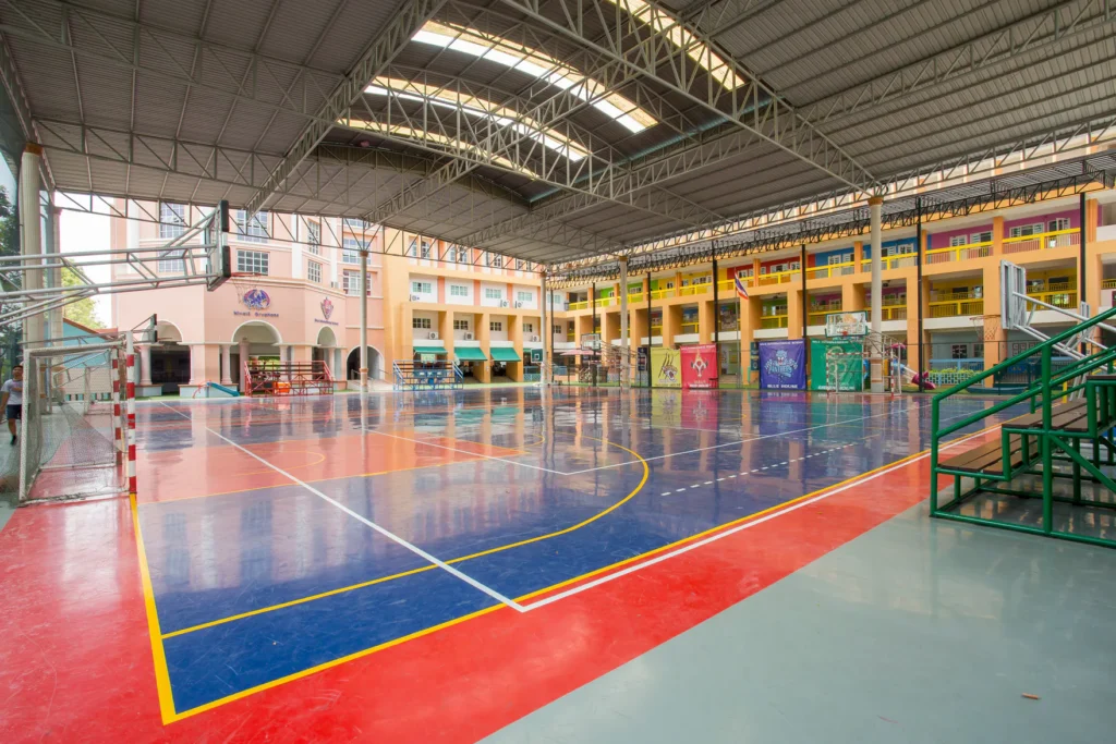 wide-angle-shot-basketball-court